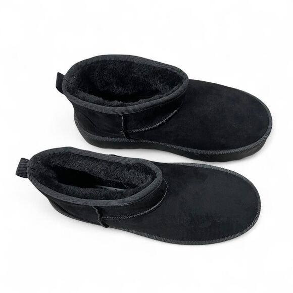 NWT Black Fur-Lined Mini Platform Bootie - Picture 6 of 7